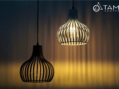 Đèn thả trần khung sắt quả trám